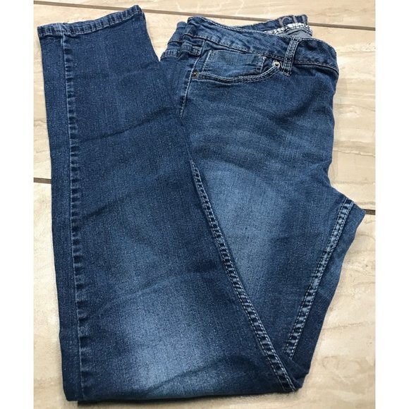 Rue21 Denim - Rue21 Low-rise skinny denim blue jeans women's size 13/14R Embellished pockets
